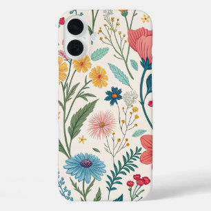 INTRICATE WILDFLOWER PRINTS iPhone 16 PLUS CASE
