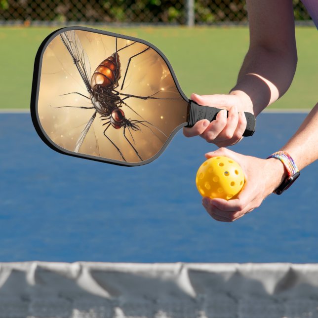 Intricate Wings: The Mosquito Fractal Art Pickleball Paddle (Insitu)