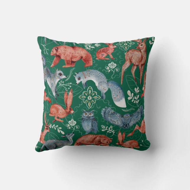  Intricate woodland animals pattern Cushion (Back)