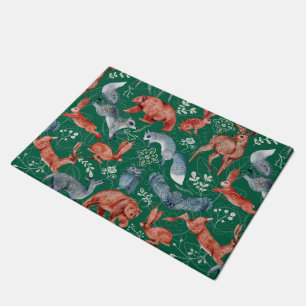 Intricate woodland animals pattern Doormat