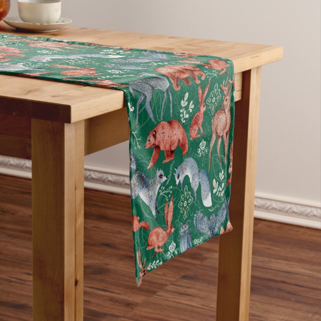  Intricate woodland animals pattern Short Table Runner (In Situ)