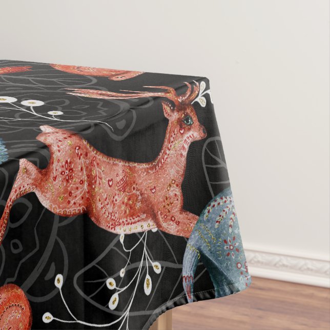  Intricate woodland animals pattern Tablecloth (In Situ)