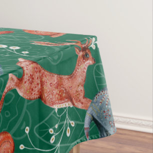  Intricate woodland animals pattern Tablecloth