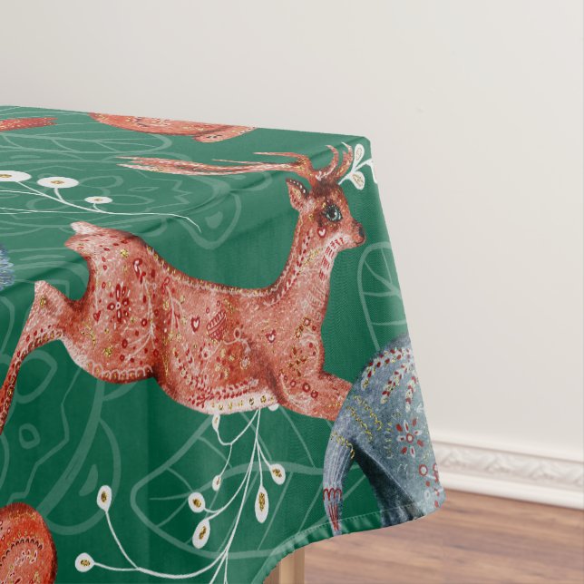  Intricate woodland animals pattern Tablecloth (In Situ)