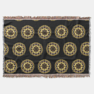 Intricately Detailed Mandala With Vibrant Colours Throw Blanket
