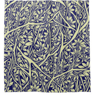 Intricately interwoven tree branches - vintage sea shower curtain