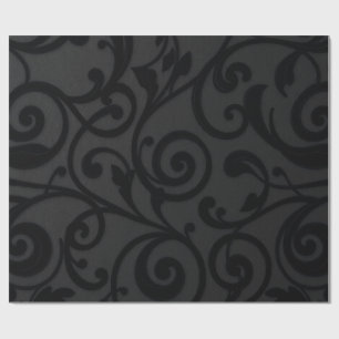 Intricately Swirling Black Abstract Pattern Wrapping Paper