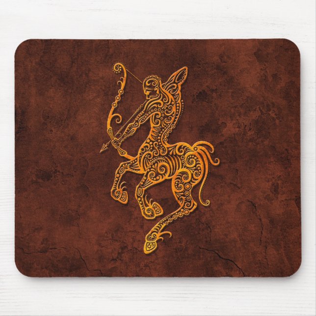 Intrictate Stone Sagittarius Symbol Mouse Mat (Front)