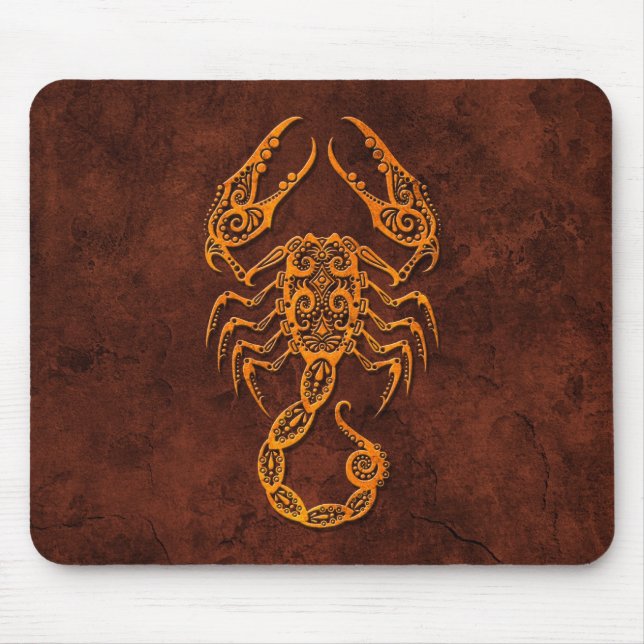 Intrictate Stone Scorpio Symbol Mouse Mat (Front)