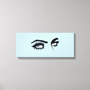 Intriguing Black&Blue Contemporary Woman Glance Canvas Print