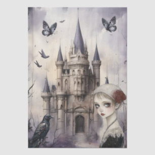 Intriguing Fantasy Gothic Raven & Girl Tissue Paper