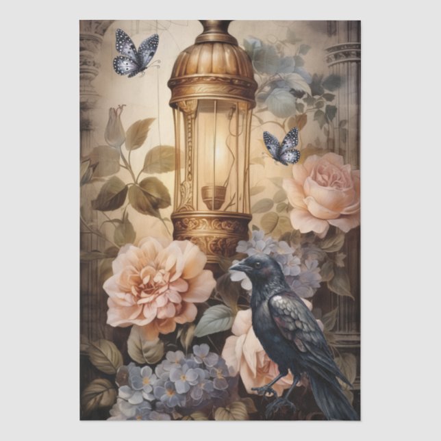 Intriguing Fantasy Gothic Raven  Tissue Paper (Front)