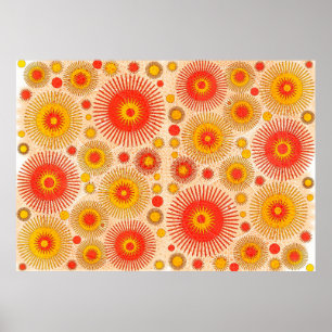 Intriguing modern abstract design with floral and poster