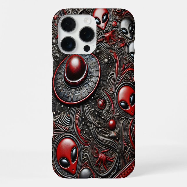 Intriguing Patterns of Alien Life and Encounters iPhone Case (Back)