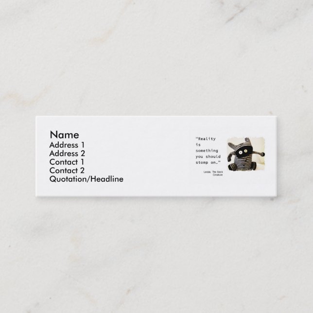 Introduce your attitude! mini business card (Front)