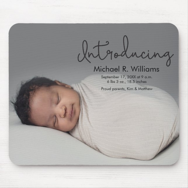 Introducing Baby Announcement Mouse Mat (Front)