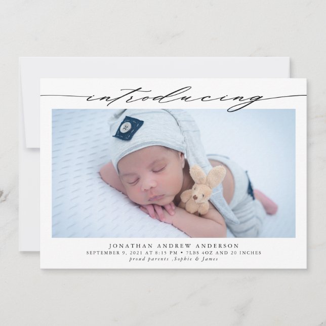 Introducing Baby Birth Photo Collage Announcement (Front)