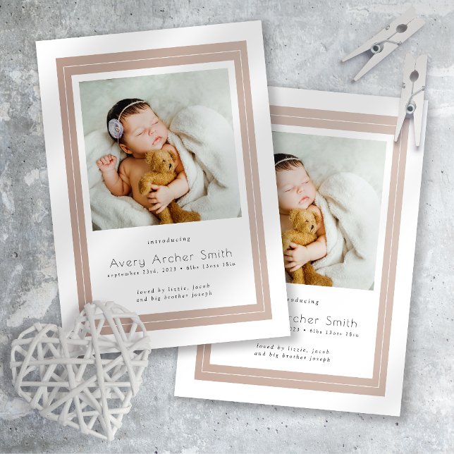 Introducing Baby Photo Boho Birth Announcement (Creator Uploaded)