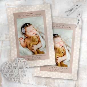Introducing Baby Photo Boho Stars Birth Announcement
