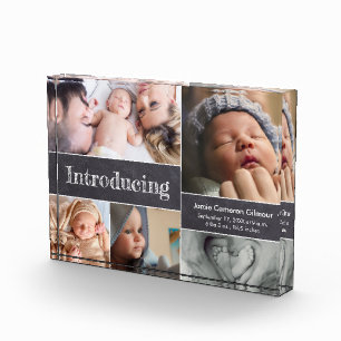 Introducing Baby Photo Collage Birth Announcement