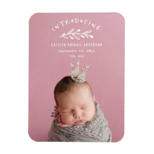 Introducing branch photo birth announcement magnet