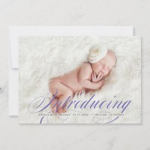 Introducing Elegant Full Bleed Photo New Baby Announcement