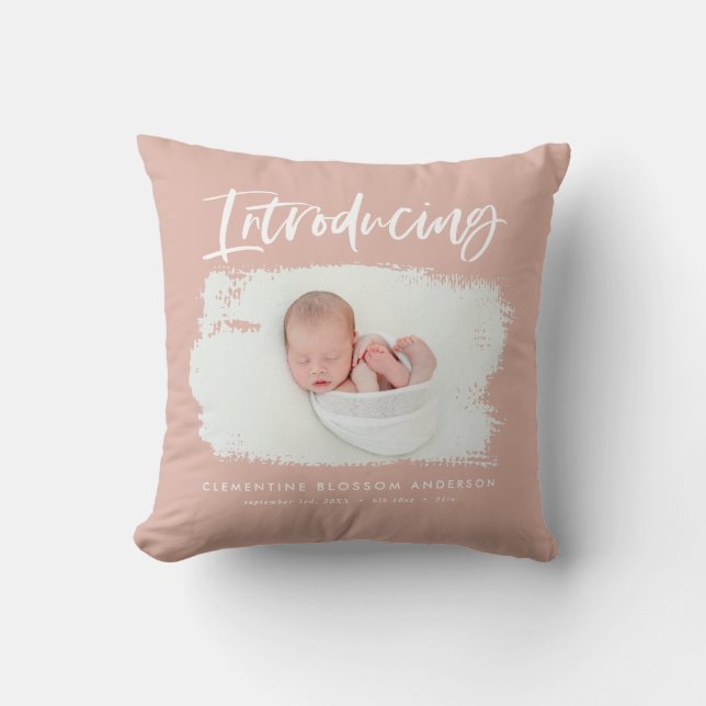 Introducing elegant minimal photo birth cushion (Front)
