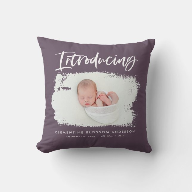 Introducing elegant minimal photo birth cushion (Front)