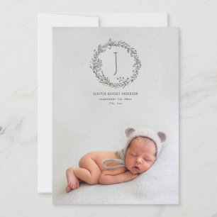 Introducing hand drawn branch photo birth announcement