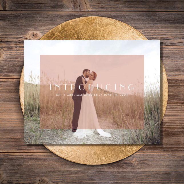 Introducing Mr. + Mrs. Wedding Announcement Postcard (Creator Uploaded)