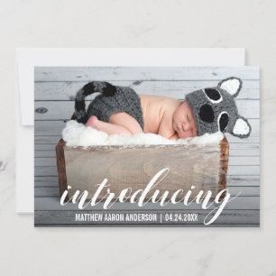 Introducing New Baby Hearts Announcement Card W