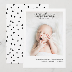 Introducing New Baby Photo Baby Birth Announcement