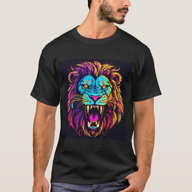 Introducing our fierce and majestic lion logo t-sh T-Shirt (Front)
