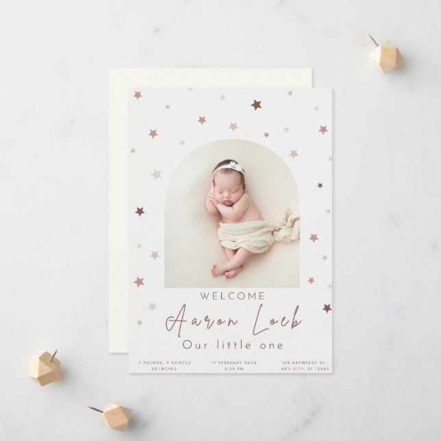 Introducing Our Little Miracle: [Baby's Name] Has  Announcement (Front/Back In Situ)