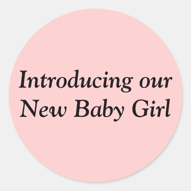 Introducing our New Baby Girl envelope seal (Front)