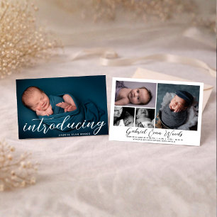 Introducing Personalised Name Photo Collage Birth Announcement