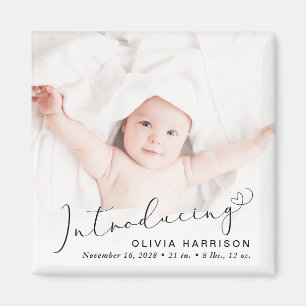 Introducing Photo Birth Announcement Magnet