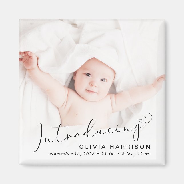 Introducing Photo Birth Announcement Magnet (Front)