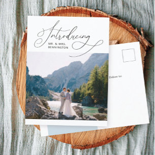 Introducing Wedding Elopement Announcement P Postcard