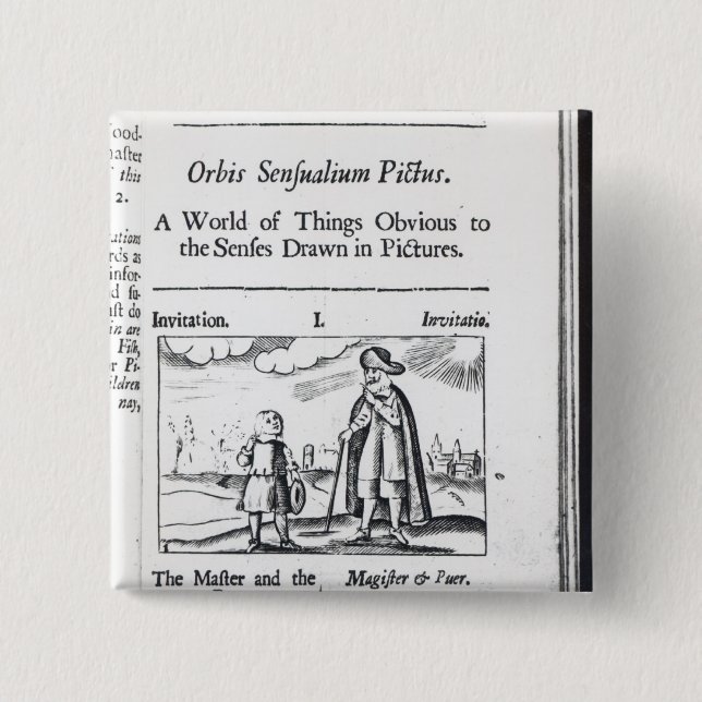 Introduction to 'Orbis Sensualium Pictus' 15 Cm Square Badge (Front)