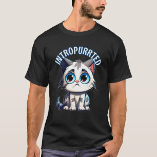 Intropurrted Introverted Cat Shy Nervous Kitty Int T-Shirt