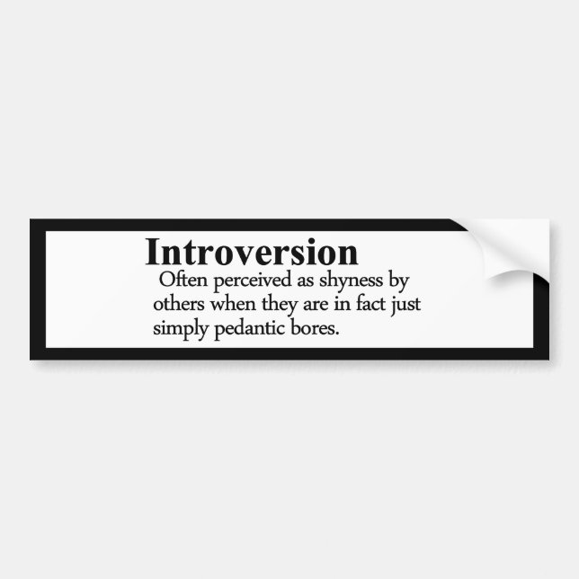 Introversion Definition 2020 Version Bumper Sticker (Front)