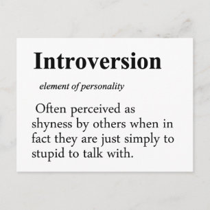 Introversion Definition Typo Version Postcard