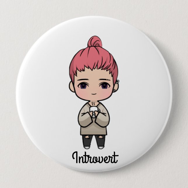 Introvert 10 Cm Round Badge (Front)