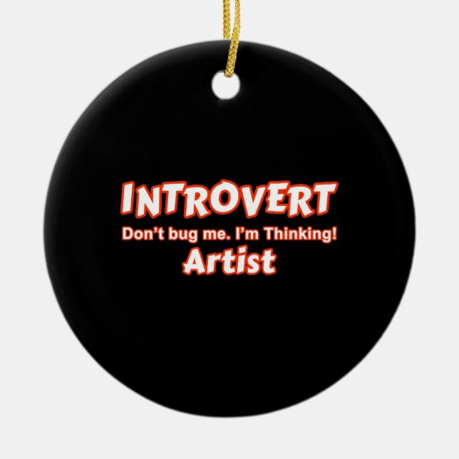 Introvert Artist Ceramic Tree Decoration (Front)