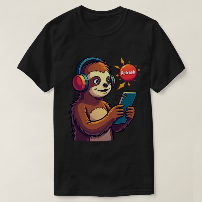 Introvert Avoiding Social Media Refresh Funny T-Shirt (Design Front)