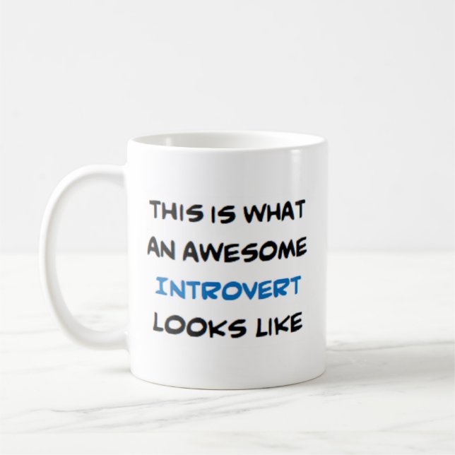 introvert, awesome coffee mug (Left)
