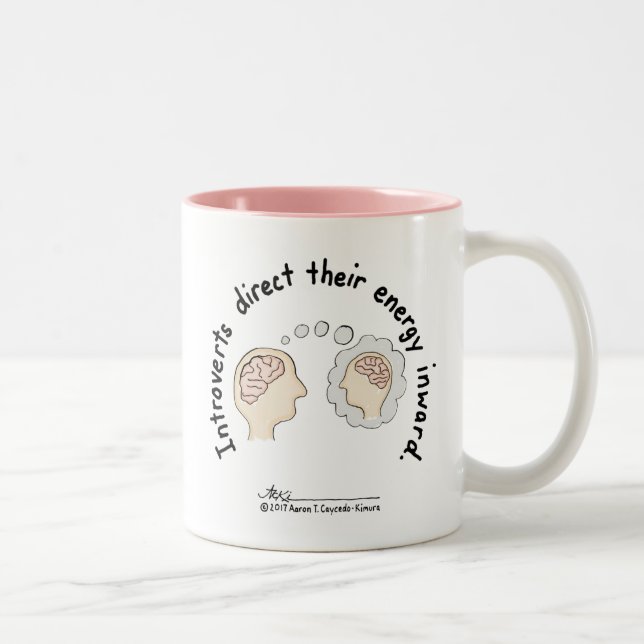 Introvert Basics: Energy Inward Pink Two-Tone Mug (Right)