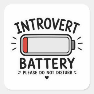 Introvert Battery Please Do Not Disturb Sticker