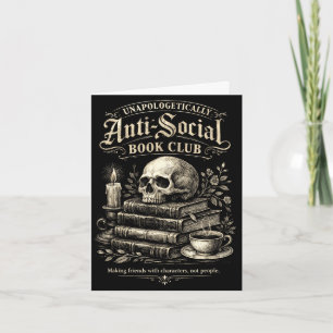 Introvert book club funny bookworms social card